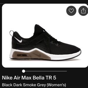 Air Max Bella TR 5 in the Black/Dark Smoke Grey/White colorway